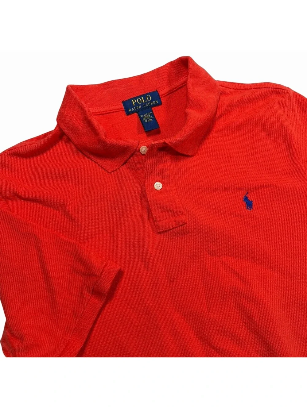 Polo Ralph Lauren Youth Red Cotton Polo Shirt Size XL (18-20)